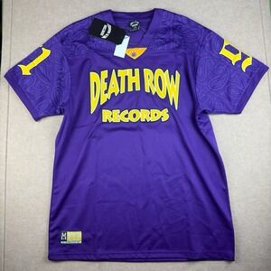 Death Row Records Jersey Mens L Purple Gold Paisley 91 Rap Hip Hop Shirt‎ NWT